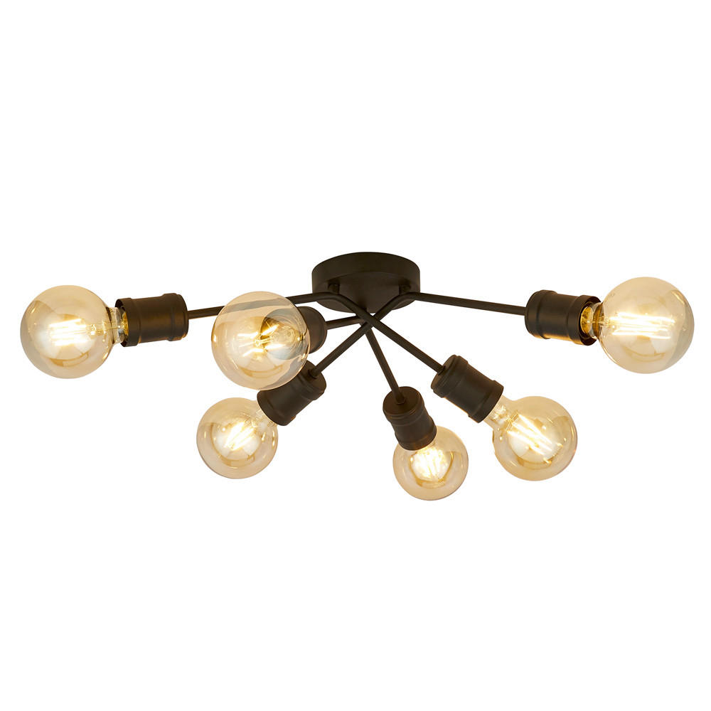 DECKENLEUCHTE Dance 52/15 cm   - Schwarz, Basics, Metall (52/15cm) - Searchlight