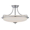 DECKENLEUCHTE Elstead Griffin 53.3/35.6 cm   - Nickelfarben, KONVENTIONELL, Glas/Metall (53.3/35.6cm) - Elstead Lighting
