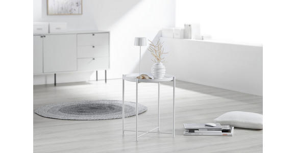 BEISTELLTISCH in Metall 47,5/47,5/53 cm - Weiß, Basics, Metall (47,5/47,5/53cm) - Carryhome
