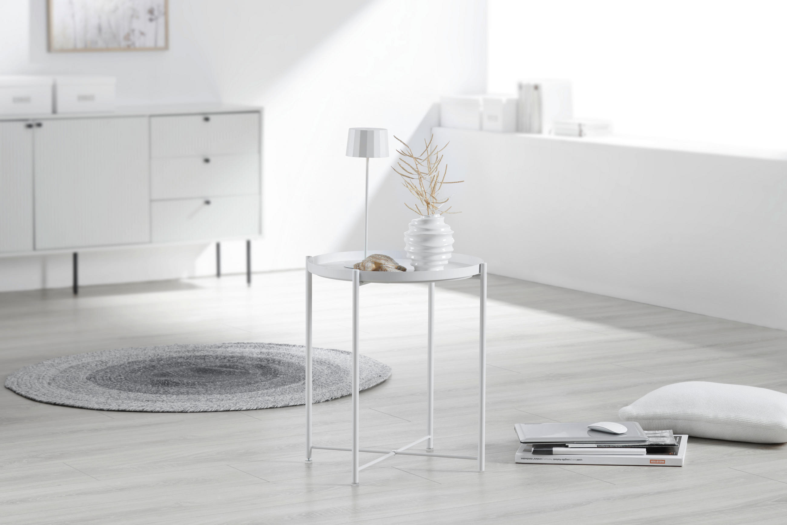 TABLE D'APPOINT in Metall 47,5/47,5/53 cm  - Weiss, Basics, Metall (47,5/47,5/53cm) - Carryhome