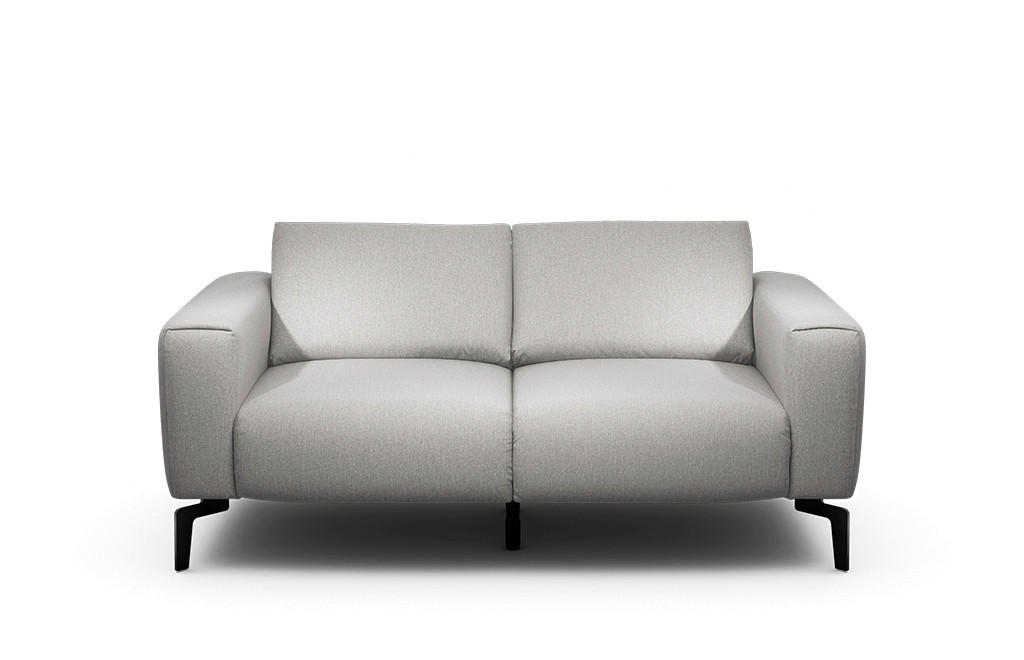 2-SITZER-SOFA Chenille Hellgrau  - Hellgrau/Schwarz, Design, Textil/Metall (180/86/86-94cm) - SENSOO