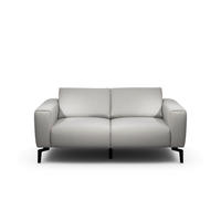 2-SITZER-SOFA Chenille Hellgrau  - Hellgrau/Schwarz, Design, Textil/Metall (180/86/86-94cm) - SENSOO