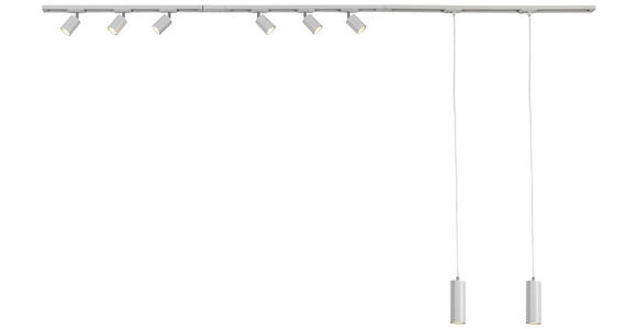 SCHIENENSYSTEM - Chromfarben/Weiß, Trend, Kunststoff/Metall (262cm) - Novel