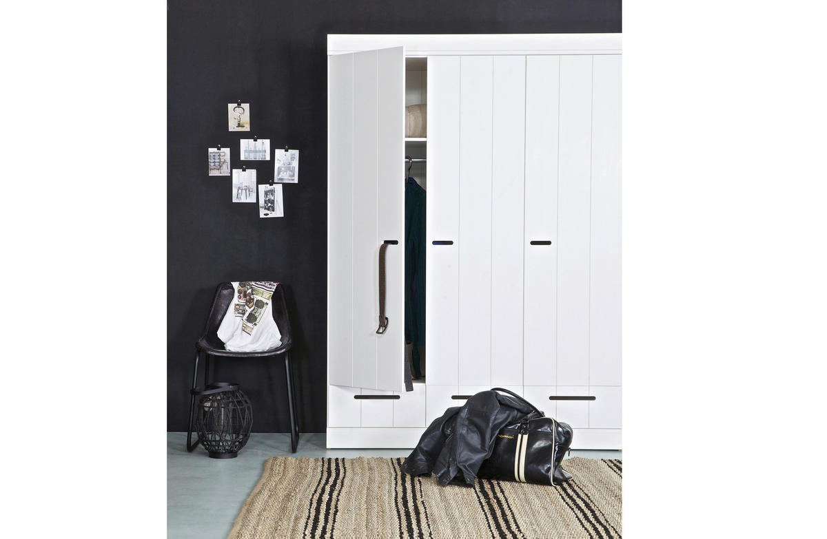 DREHTÜRENSCHRANK 140/195/53 cm 3-türig Weiß  - Weiß, Design, Holz/Holzwerkstoff (140/195/53cm) - Livetastic