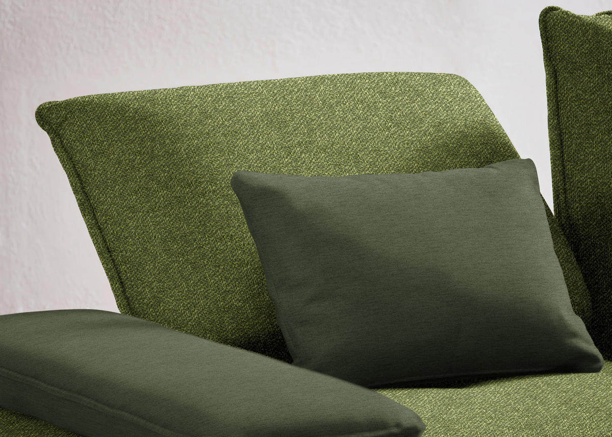 ECKSOFA in Flachgewebe Grün  - Schwarz/Grün, Design, Textil/Metall (250/310cm) - Moderano