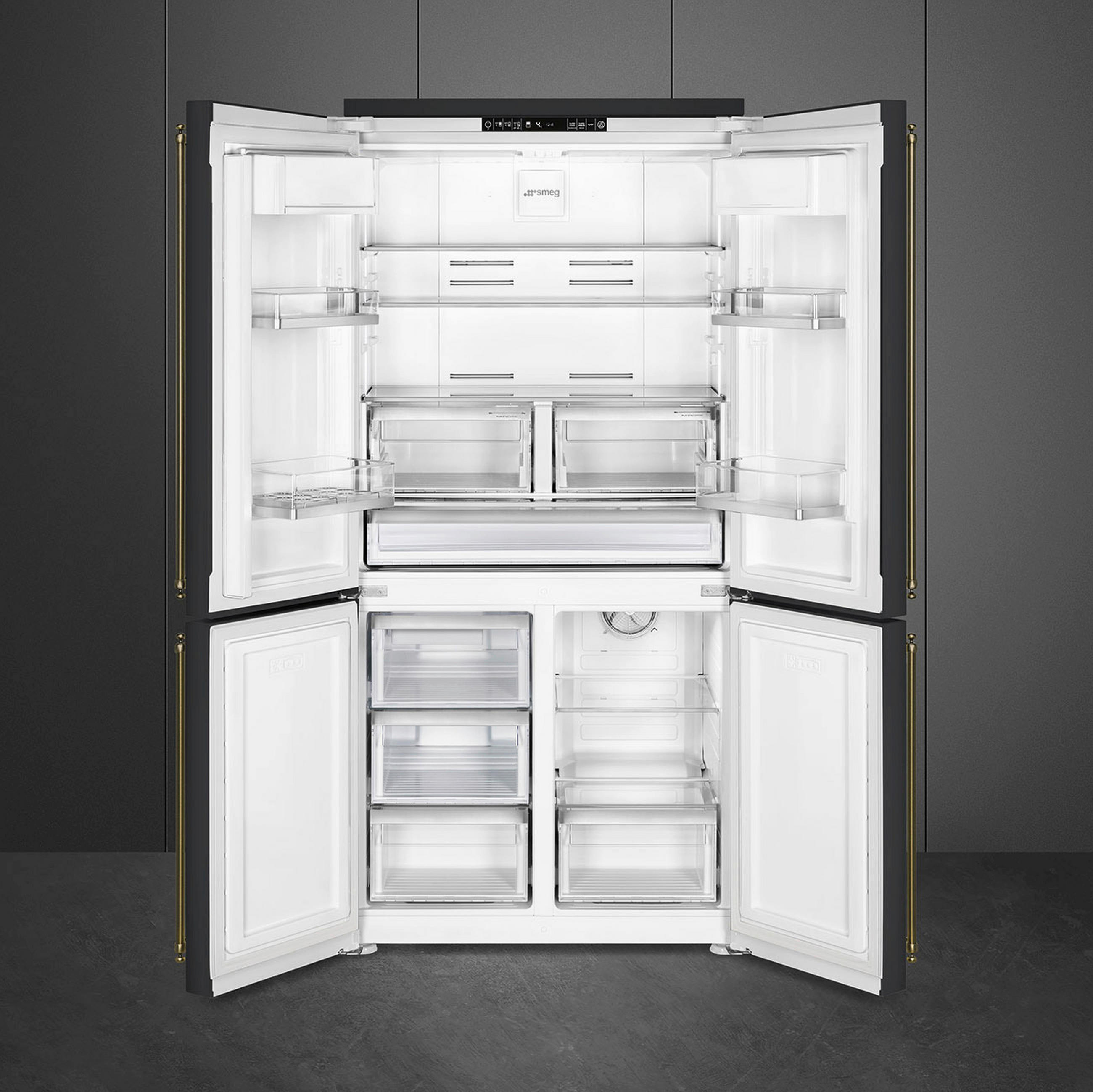 FRENCH-DOOR 91,3/187,5/68,8 cm FQ60CA06  - Anthrazit/Messingfarben, Basics, Metall (91,3/187,5/68,8cm) - SMEG