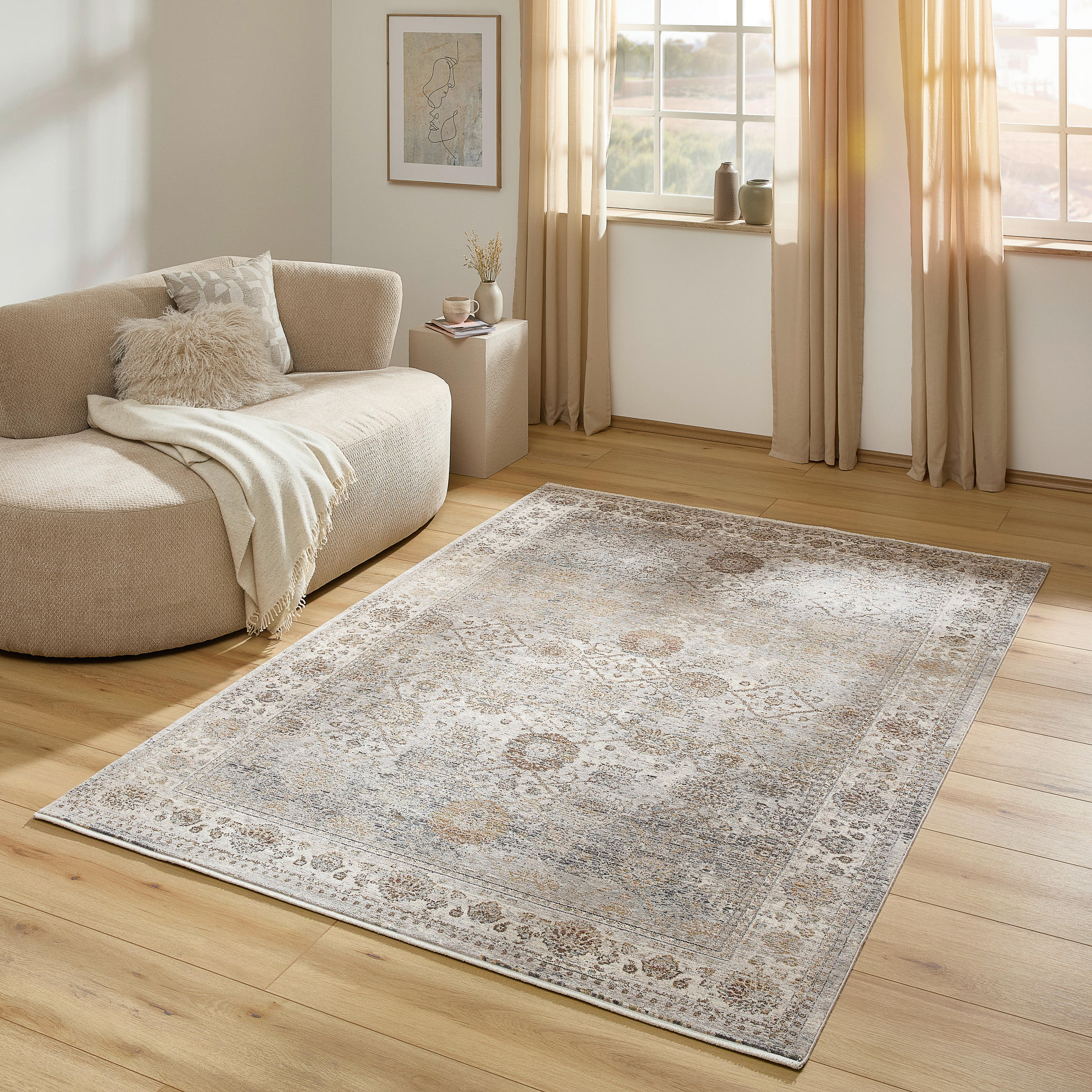 VINTAGE-TEPPICH 200/290 cm Paulien Grau, Beige rechteckig  - Beige/Grau, Design, Textil (200/290cm) - Dieter Knoll