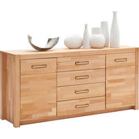 SIDEBOARD  163/78/40 cm 4 Schublade(n)  - Buchefarben/Alufarben, Design, Holz/Metall (163/78/40cm) - MID.YOU
