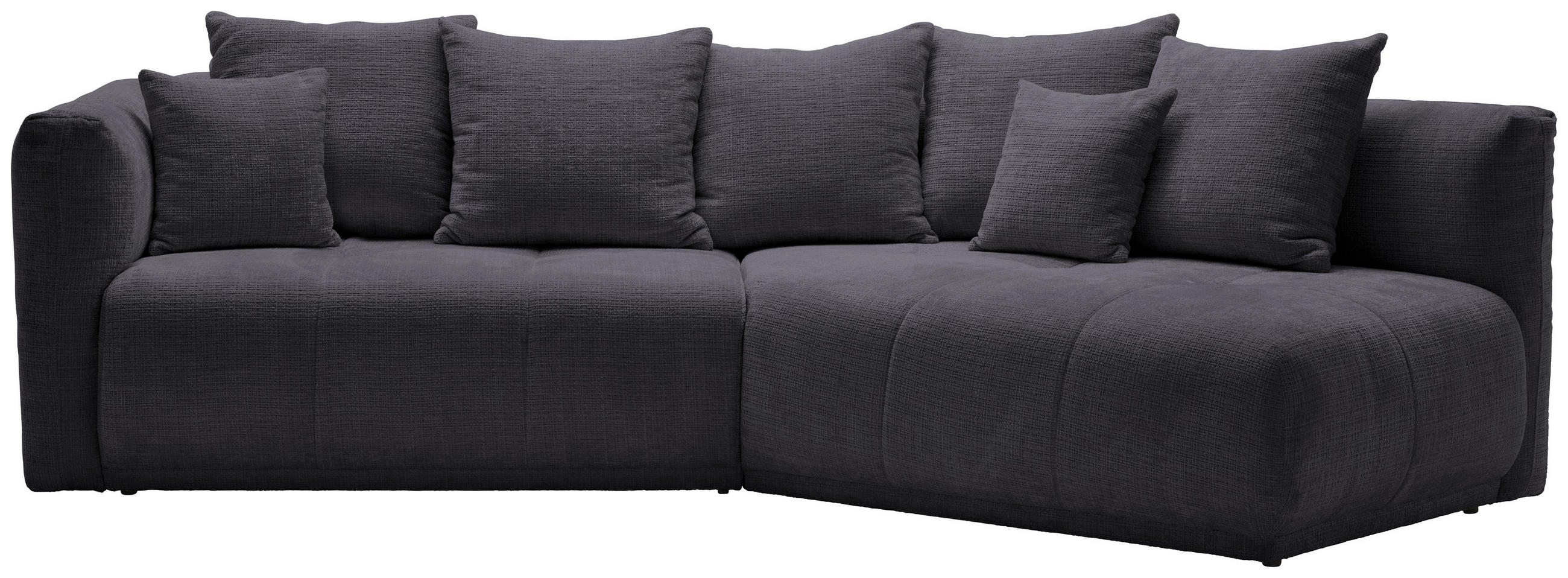 ECKSOFA in Chenille Dunkelgrau  315/180 cm  - Dunkelgrau/Schwarz, MODERN, Kunststoff/Textil (315/180cm) - Hom`in