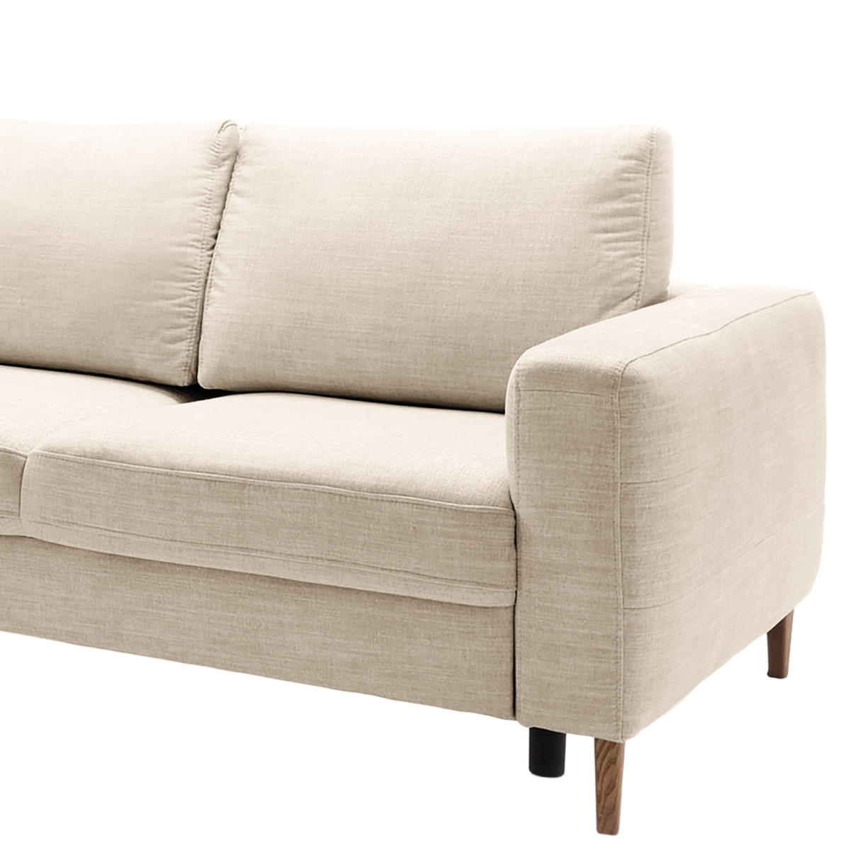 ECKSOFA in Webstoff Silberfarben  - Eschefarben/Silberfarben, Modern, Holz/Textil (260/90/204cm) - Trendmanufaktur