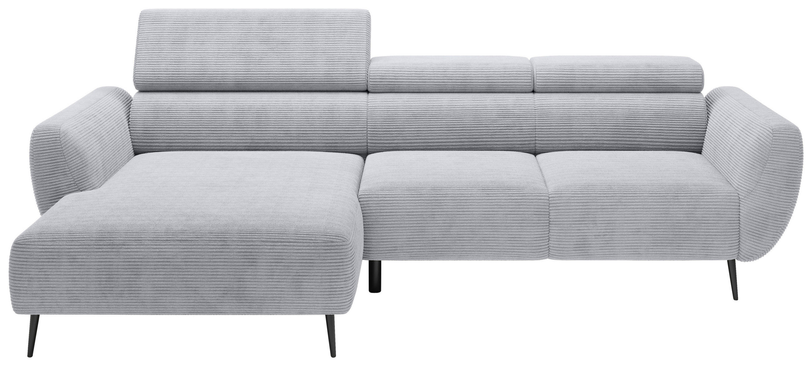 ECKSOFA in Cord Dunkelgrau  - Dunkelgrau/Schwarz, Konventionell, Textil/Metall (174/277cm) - Carryhome