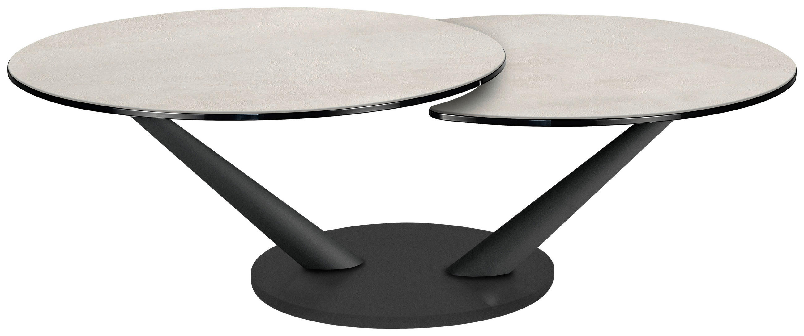 COUCHTISCH in Metall, Keramik 80 (128)/80/40 cm  - Anthrazit/Hellgrau, Design, Keramik/Metall (80 (128)/80/40cm) - Naos