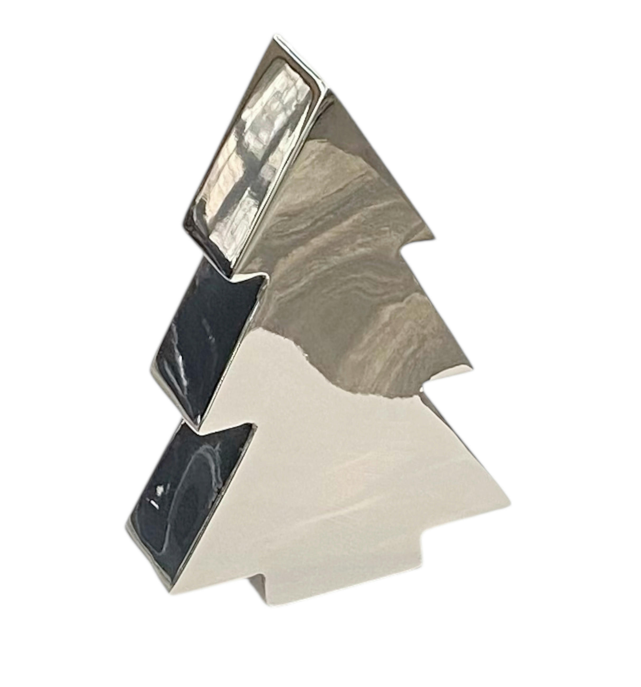 DEKOR KARÁCSONYFA - ezüstszínű, Design, fém (14/20/4cm) - X-Mas