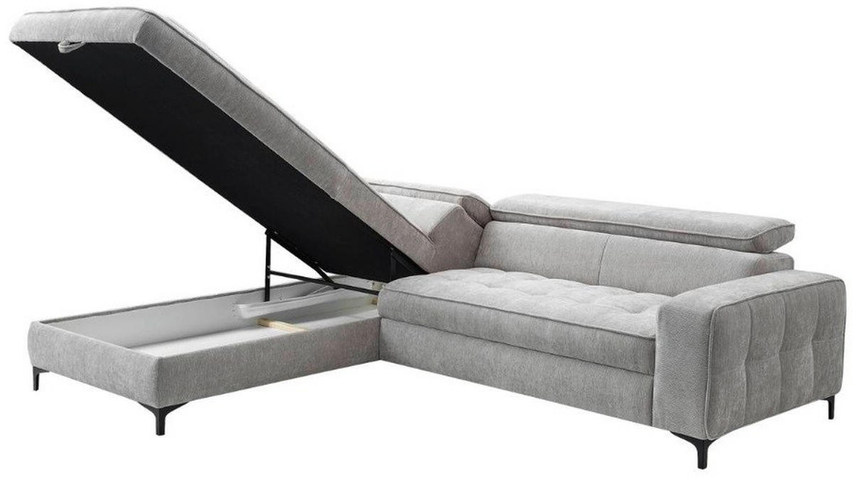 SOFFA i chenille ljusgrå  - ljusgrå/svart, Design, metall/textil (203/70-90/251cm) - Carryhome