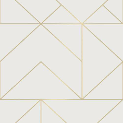 NON WOVEN-TAPET 52/1000 cm  - vit/guldfärgad, Basics, papper/plast (52/1000cm)