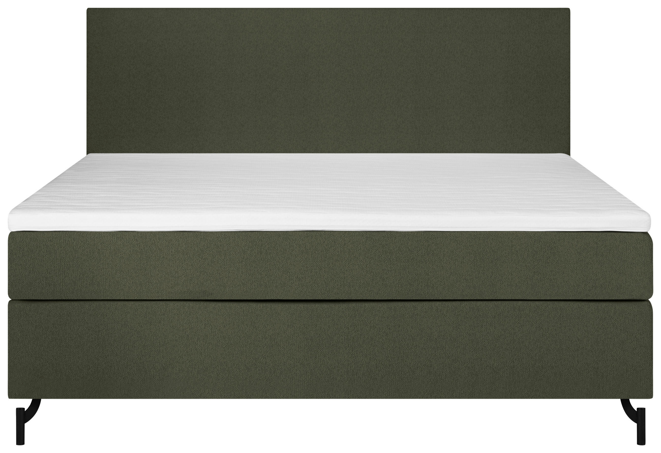 BOXSPRING-ÁGY 140/200 cm  sötétzöld  - fekete/sötétzöld, Modern, textil (140/200cm) - MID.YOU