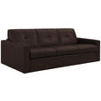 SCHLAFSOFA Bard in Echtleder Dunkelbraun  - Dunkelbraun/Schwarz, KONVENTIONELL, Leder/Kunststoff (206/81/96cm) - Novel