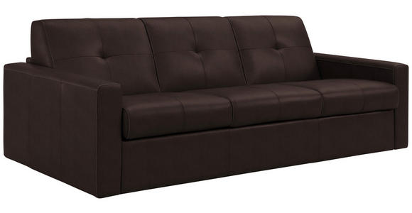 SCHLAFSOFA Bard in Echtleder Dunkelbraun  - Dunkelbraun/Schwarz, KONVENTIONELL, Leder/Kunststoff (206/81/96cm) - Novel