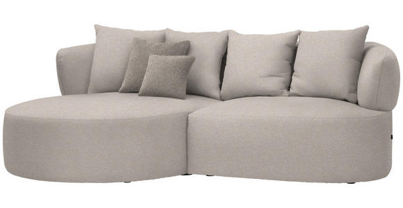 ECKSOFA in Plüsch Greige 166/235 cm - Greige/Graubraun, MODERN, Kunststoff/Textil (166/235cm) - Hom`in