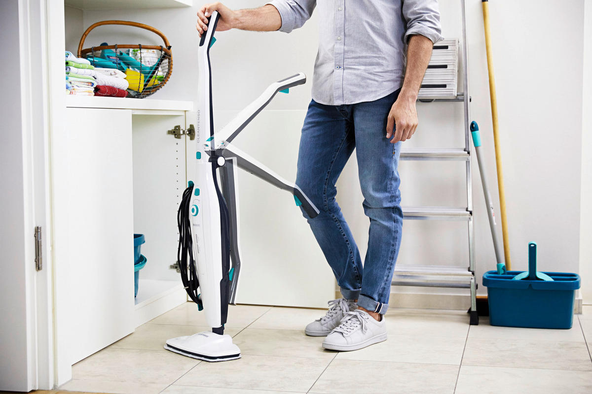 APARAT DE CURĂȚAT CU ABURI - alb/turcoaz, Konventionell, plastic (27,5/25,6/64cm) - Leifheit