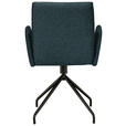 ARMLEHNSTUHL  , Typenauswahl, Sitzfläche 360° drehbar  , Webstoff, Mikrofaser  ,  - Graublau/Schwarz, Design, Textil/Metall (60/91/60cm) - Moderano