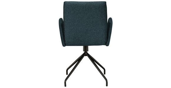 ARMLEHNSTUHL  , Typenauswahl, Sitzfläche 360° drehbar  , Webstoff, Mikrofaser  ,  - Graublau/Schwarz, Design, Textil/Metall (60/91/60cm) - Moderano