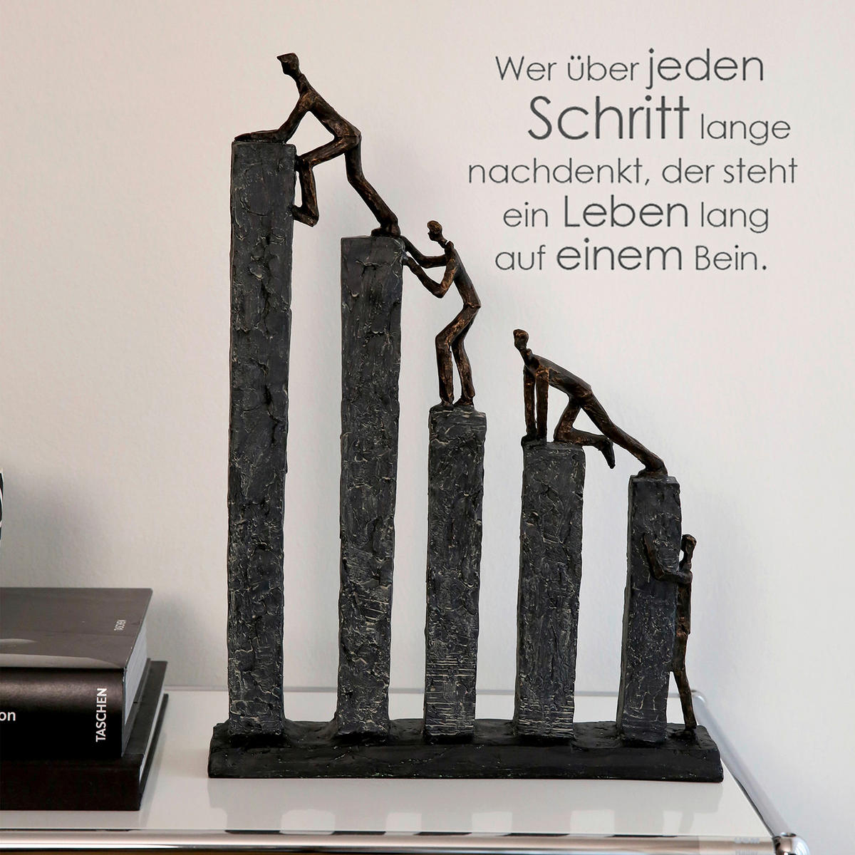 SKULPTUR - Bronzefarben/Grau, Basics, Kunststoff (31/43/7cm)