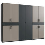 DREHTÜRENSCHRANK  in Graphitfarben, Sahara  - Schwarz/Graphitfarben, KONVENTIONELL, Holzwerkstoff/Kunststoff (270/208/58cm) - Carryhome