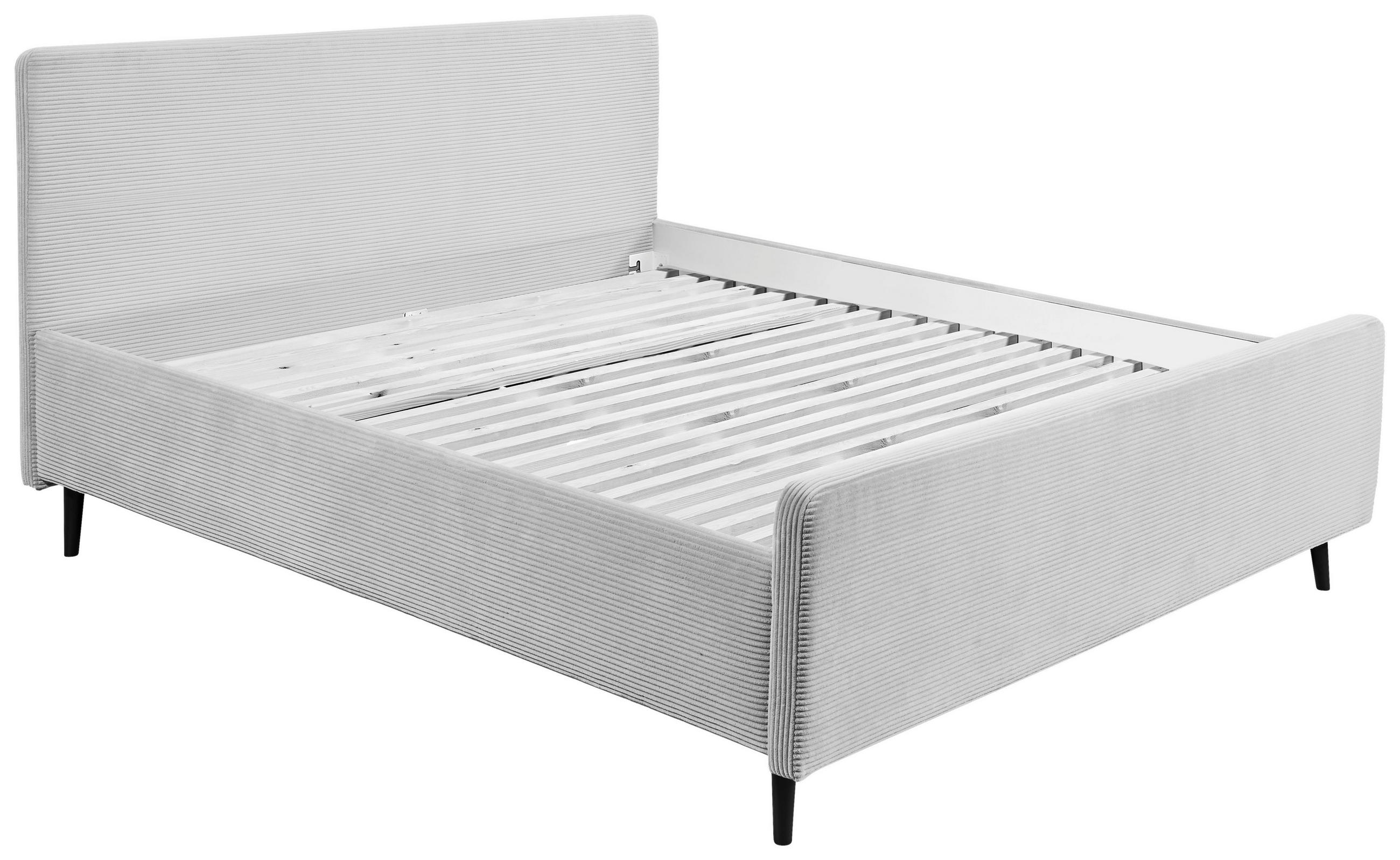 Miliboo Bettkopfteil Halciona – Dunkelgrau, Gepolstert, 160 Cm, Modernes Design