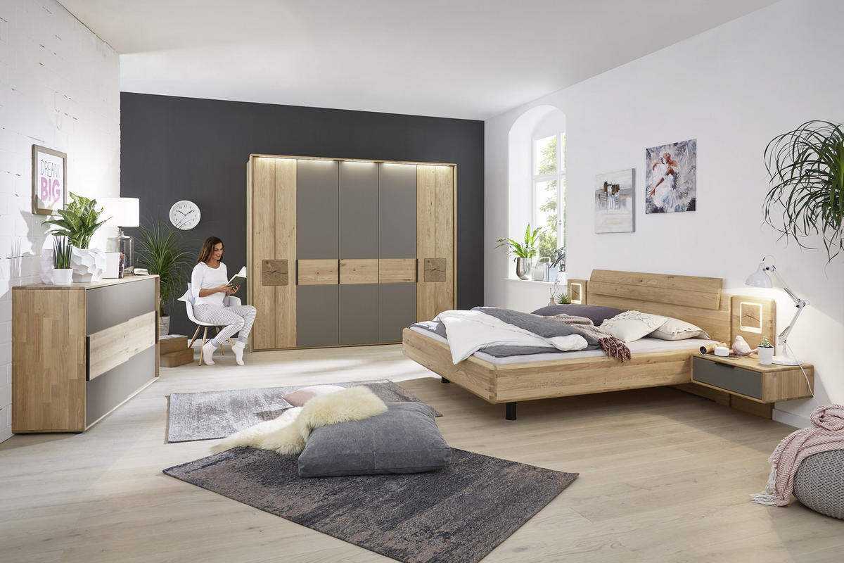 schlafzimmer mit eichenfurnier & glas shoppen