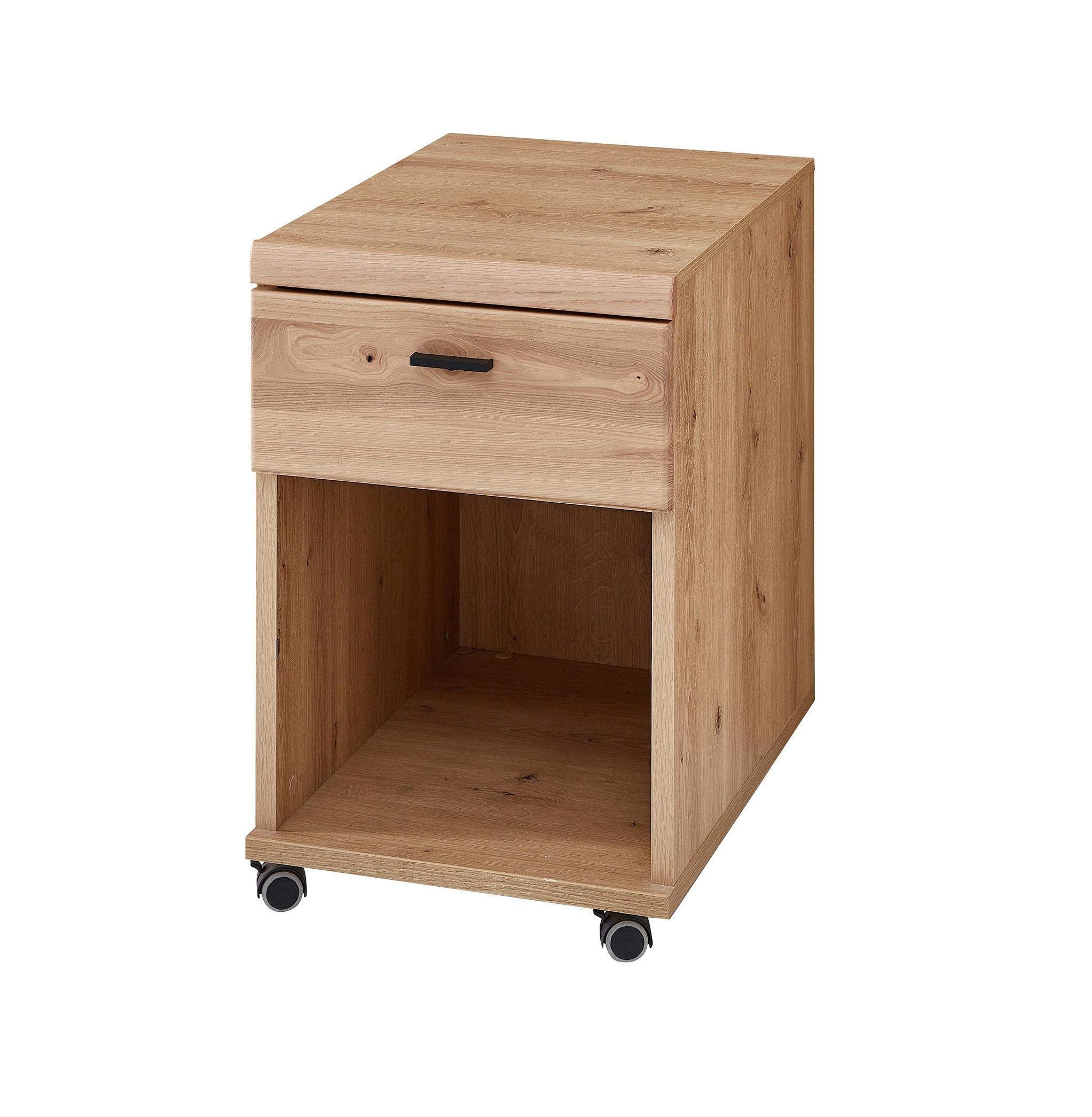 ROLLCONTAINER massiv Schwarz, Eschefarben, Eiche Artisan  - Eschefarben/Schwarz, MODERN, Holzwerkstoff (44/124/38cm) - MID.YOU