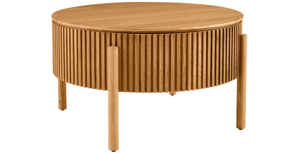 COUCHTISCH Eiche furniert, massiv 75/75/42 cm rund Naturfarben - Eichefarben/Naturfarben, Natur, Holz/Holzwerkstoff (75/75/42cm) - Waldwelt