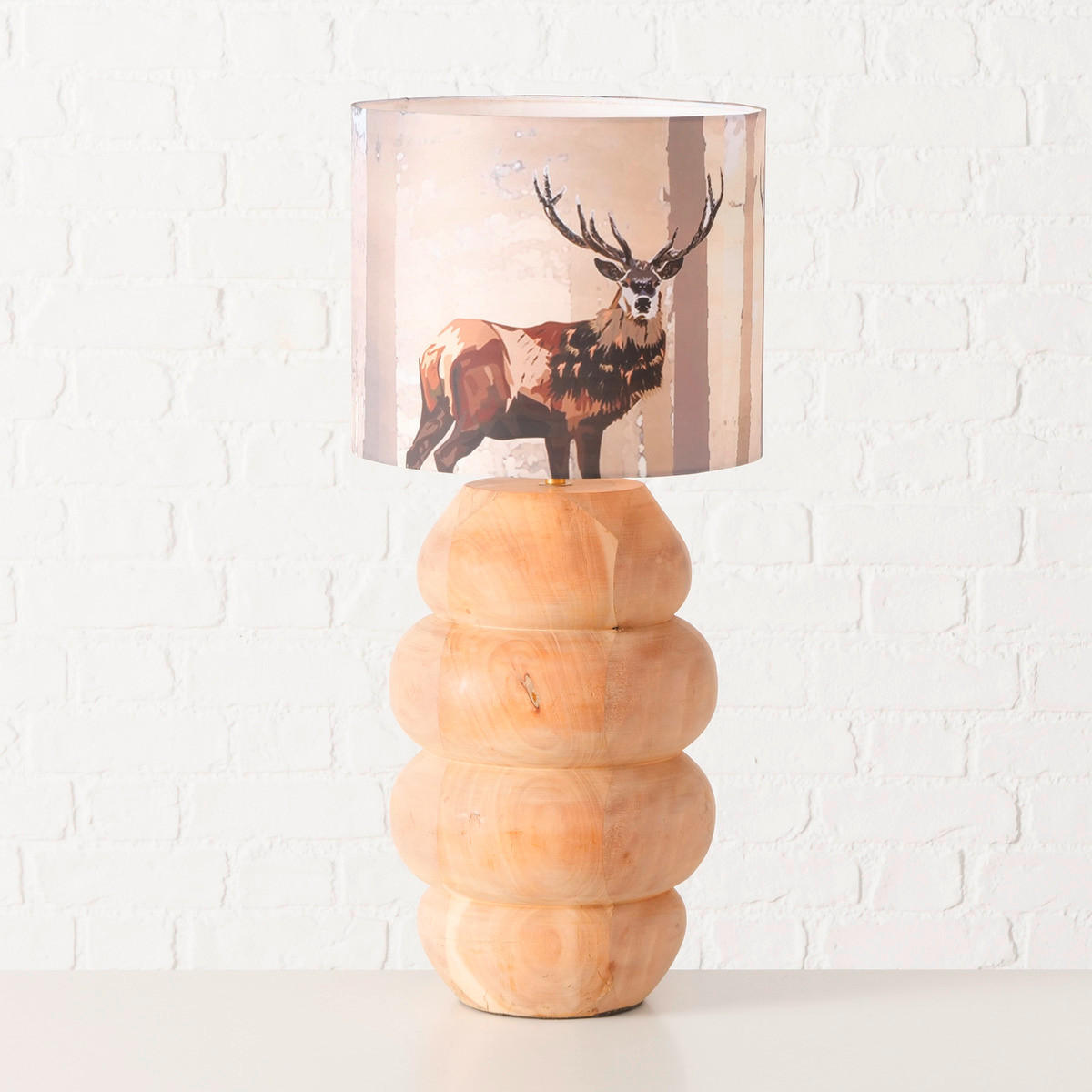 TISCHLEUCHTE - Creme, Trend, Holz/Kunststoff (30,3/66,5cm)