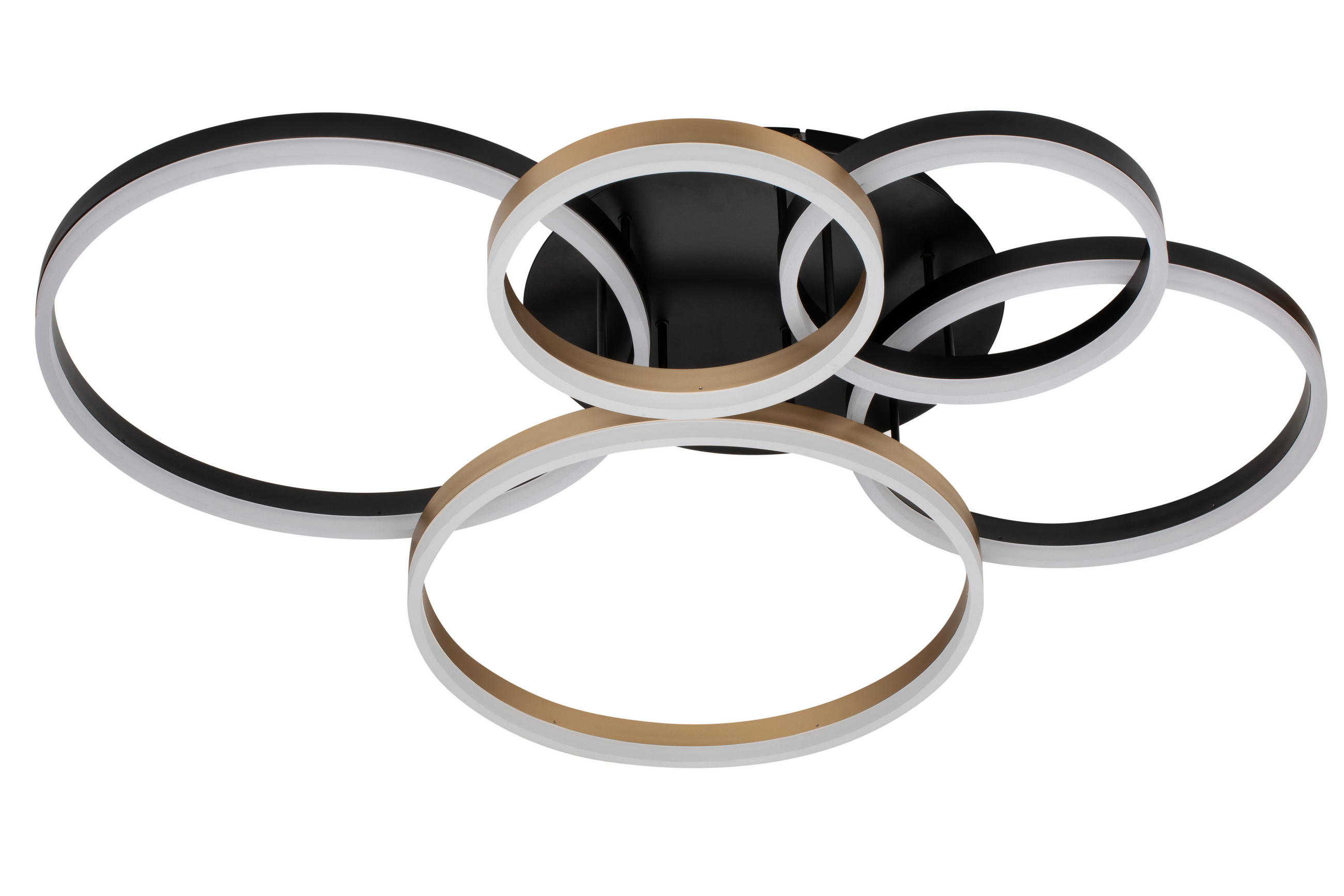 LED-DECKENLEUCHTE 107/87/21 cm   - Goldfarben/Schwarz, Design, Kunststoff/Metall (107/87/21cm) - Dieter Knoll