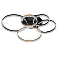 LED-DECKENLEUCHTE 107/87/21 cm   - Goldfarben/Schwarz, Design, Kunststoff/Metall (107/87/21cm) - Dieter Knoll