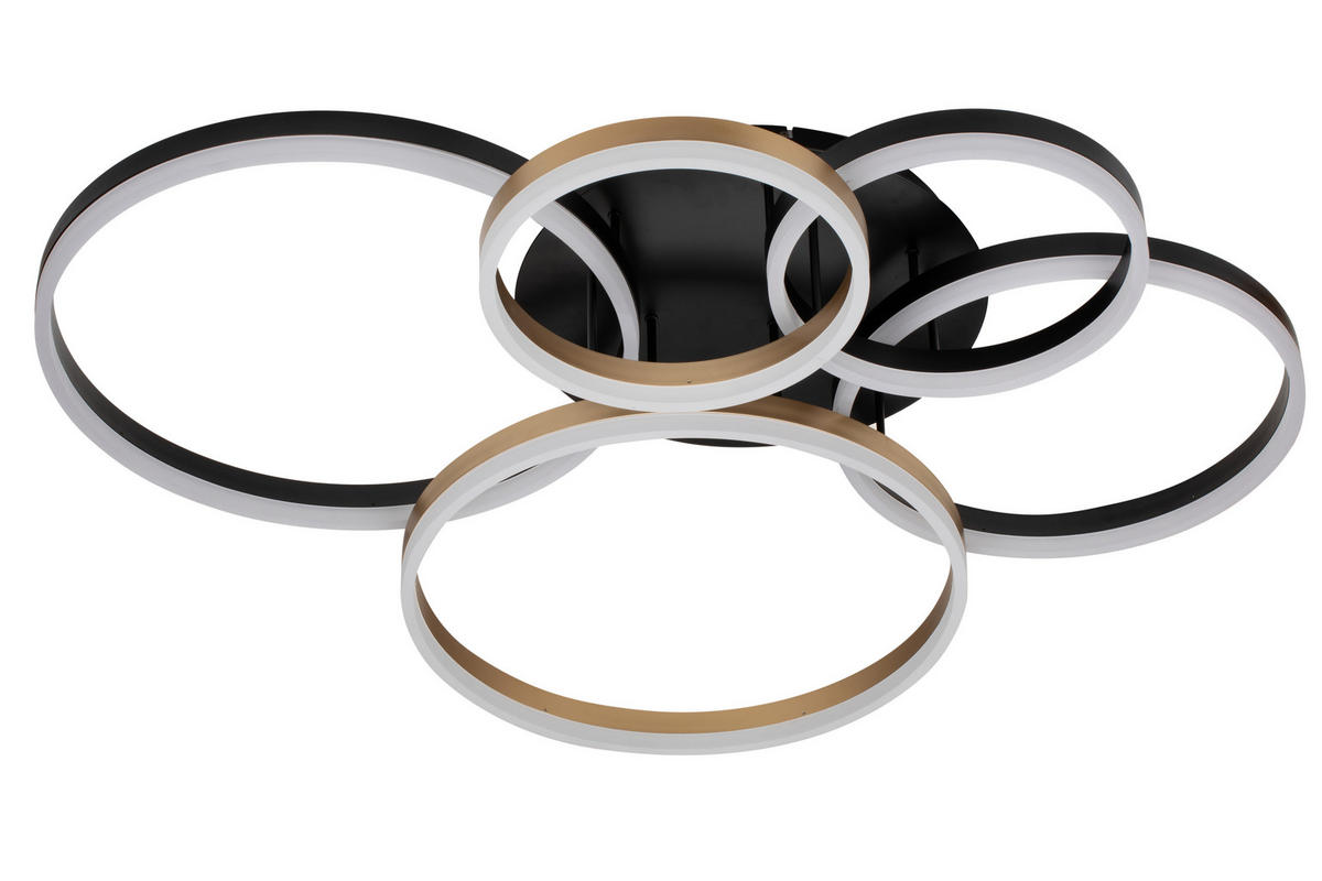 LED-DECKENLEUCHTE 107/87/21 cm   - Goldfarben/Schwarz, Design, Kunststoff/Metall (107/87/21cm) - Dieter Knoll