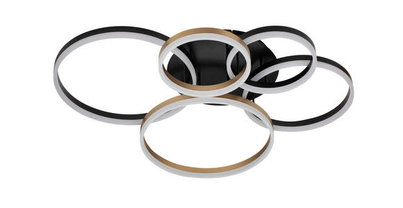 LED-DECKENLEUCHTE 107/87/21 cm   - Goldfarben/Schwarz, Design, Kunststoff/Metall (107/87/21cm) - Dieter Knoll