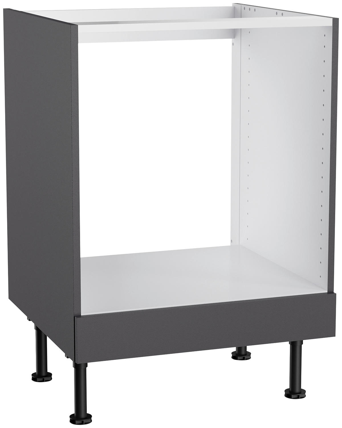KÜCHENLEERBLOCK 270 cm   in Anthrazit  - Edelstahlfarben/Eichefarben, Basics, Holzwerkstoff/Metall (270cm) - Optifit
