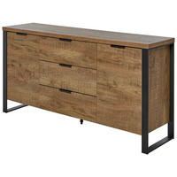SIDEBOARD 150/76,2/39,5 cm  in Eichefarben  - Eichefarben/Anthrazit, Modern, Holzwerkstoff/Metall (150/76,2/39,5cm) - MID.YOU