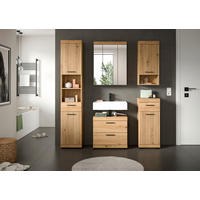 BADRUM 134 cm  - svart/ek Artisan, Trend, trämaterial/glas (134cm) - MID.YOU