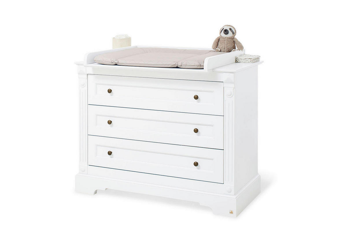 BABYZIMMER EMILIA 3-teilig  - Weiß, ROMANTIK / LANDHAUS, Holzwerkstoff - Pinolino