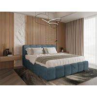 POLSTERBETT 180/200 cm  Dunkelblau  - Schwarz/Dunkelblau, Konventionell, Holz/Kunststoff (180/200cm) - Carryhome