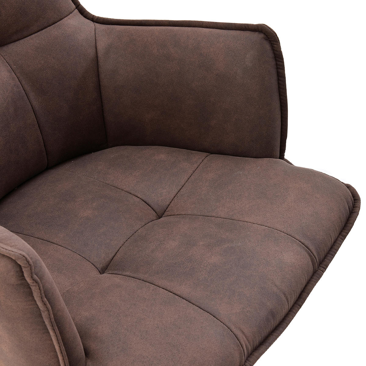 ARMLEHNSTUHL  Sitzfläche 180° drehbar Flachgewebe  Braun  - Schwarz/Braun, MODERN, Textil/Metall (59/85/63cm) - MID.YOU