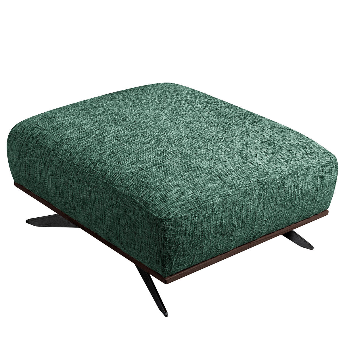 HOCKER PORTLAND Struktur Grün  - Dunkelbraun/Schwarz, Design, Holz/Textil (95/46/80cm) - Livetastic