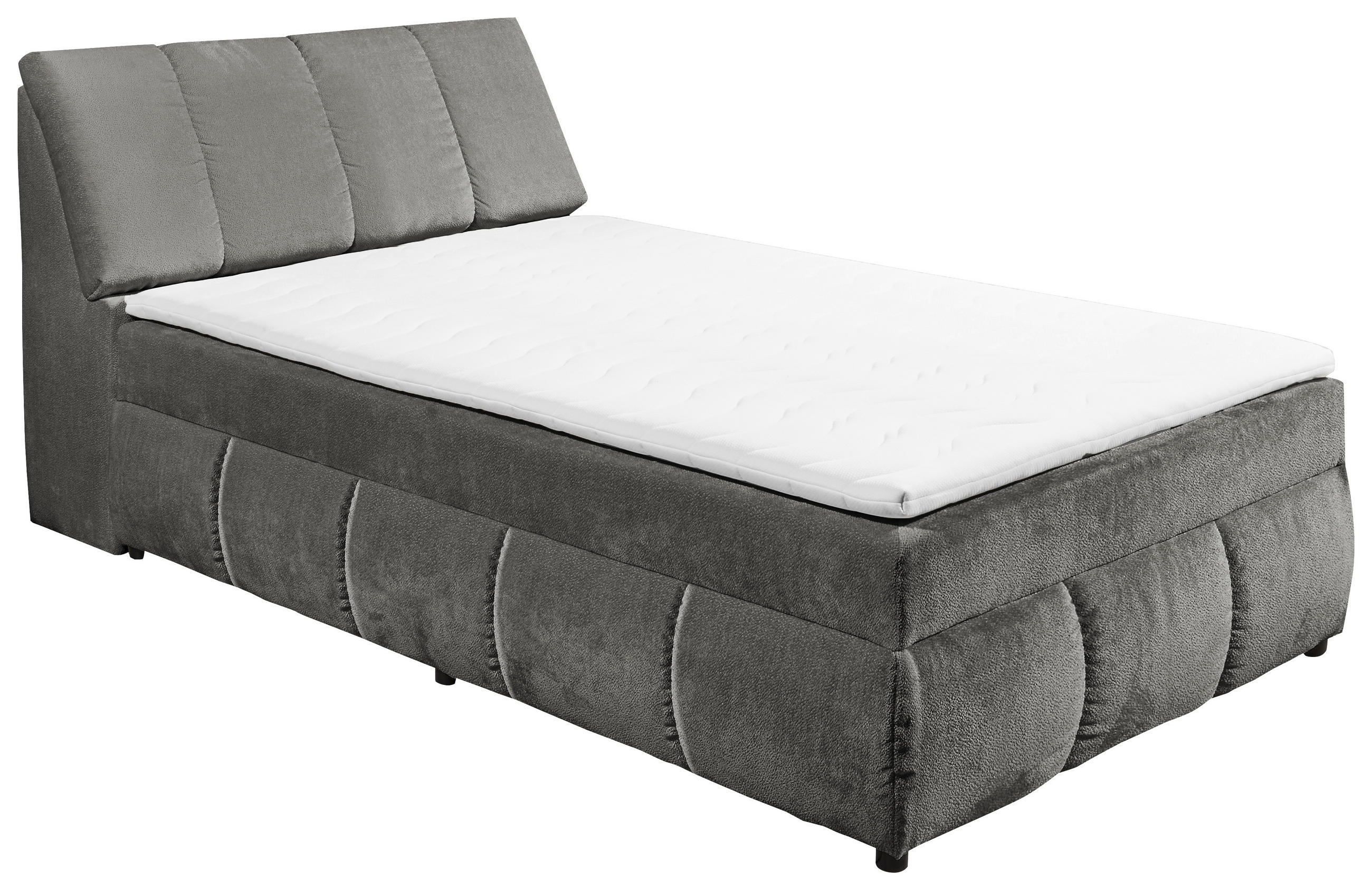 BOXBETT 120/200 cm  in Graphitfarben  - Schwarz/Graphitfarben, MODERN, Holzwerkstoff/Kunststoff (120/200cm) - MID.YOU