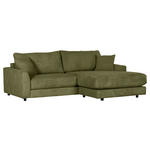 ECKSOFA in Cord Dunkelgrün  240/175 cm  - Dunkelgrün/Schwarz, Design, Kunststoff/Textil (240/175cm) - Landscape