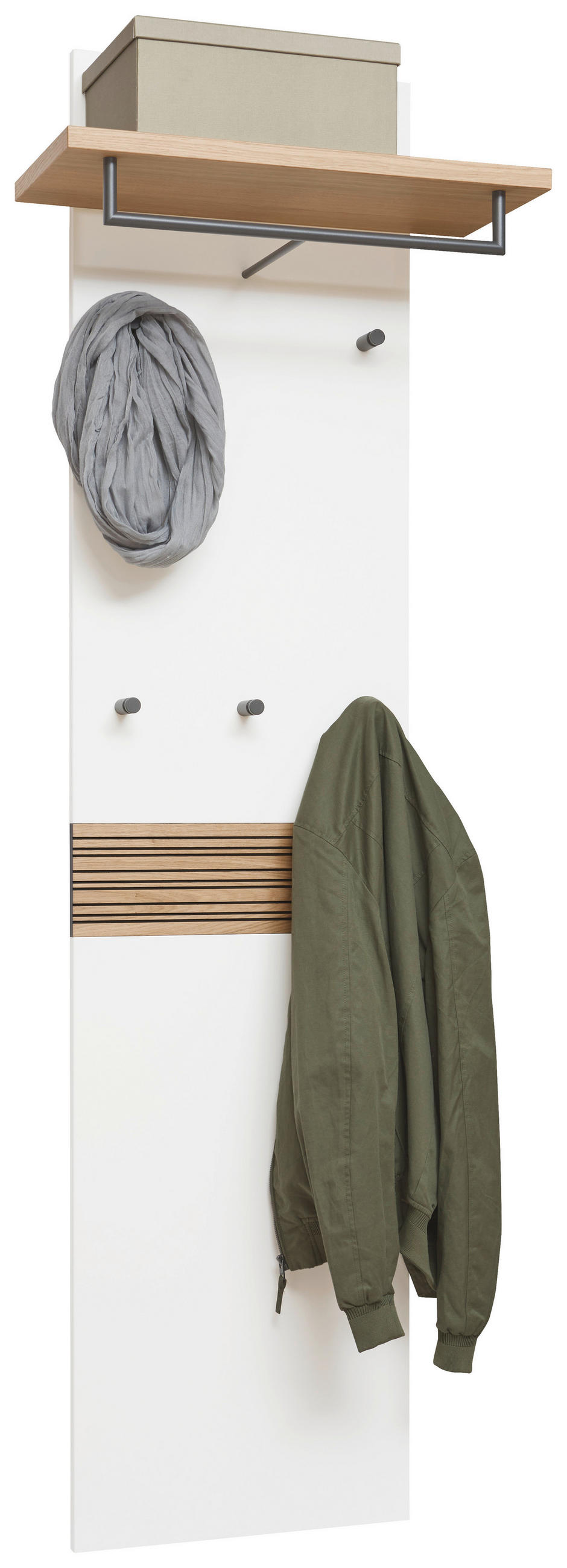 GARDEROBENPANEEL  in 60/187/28 cm  - Eichefarben/Anthrazit, Design, Holzwerkstoff/Metall (60/187/28cm) - Dieter Knoll