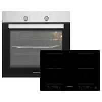 BACKOFENSET ASET1208800I  - Edelstahlfarben/Schwarz, Trend, Glas/Metall (59,5/59,5/56,5cm) - Respekta