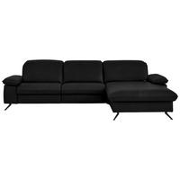 ECKSOFA  Echtleder Schwarz  - Schwarz, Design, Leder/Metall (307/169cm) - Beldomo Premium