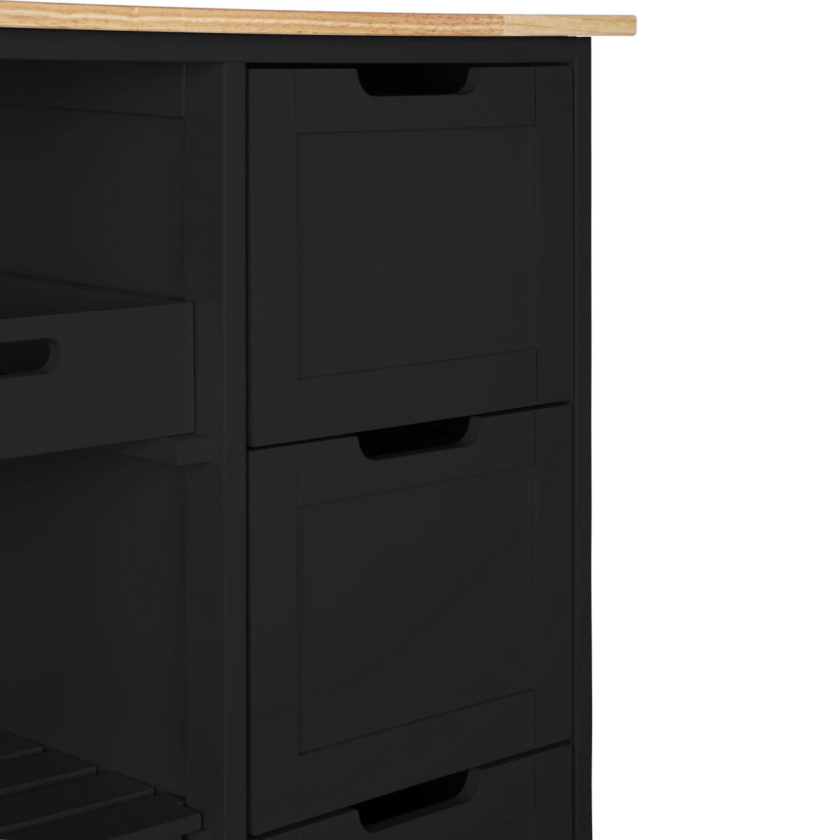 KÜCHENINSEL   in Naturfarben, Schwarz  - Schwarz/Naturfarben, Basics, Holz/Holzwerkstoff (67/84/37cm) - MID.YOU